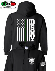 DSNY Green Line / American Flag pullover Sanitation Hoodie