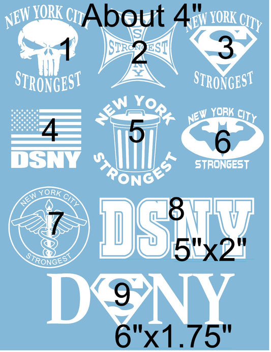 DSNY Window Decals Vinyl Stickers