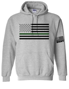 DSNY Green Line American Flag Gray T-Shirt or Hoodie