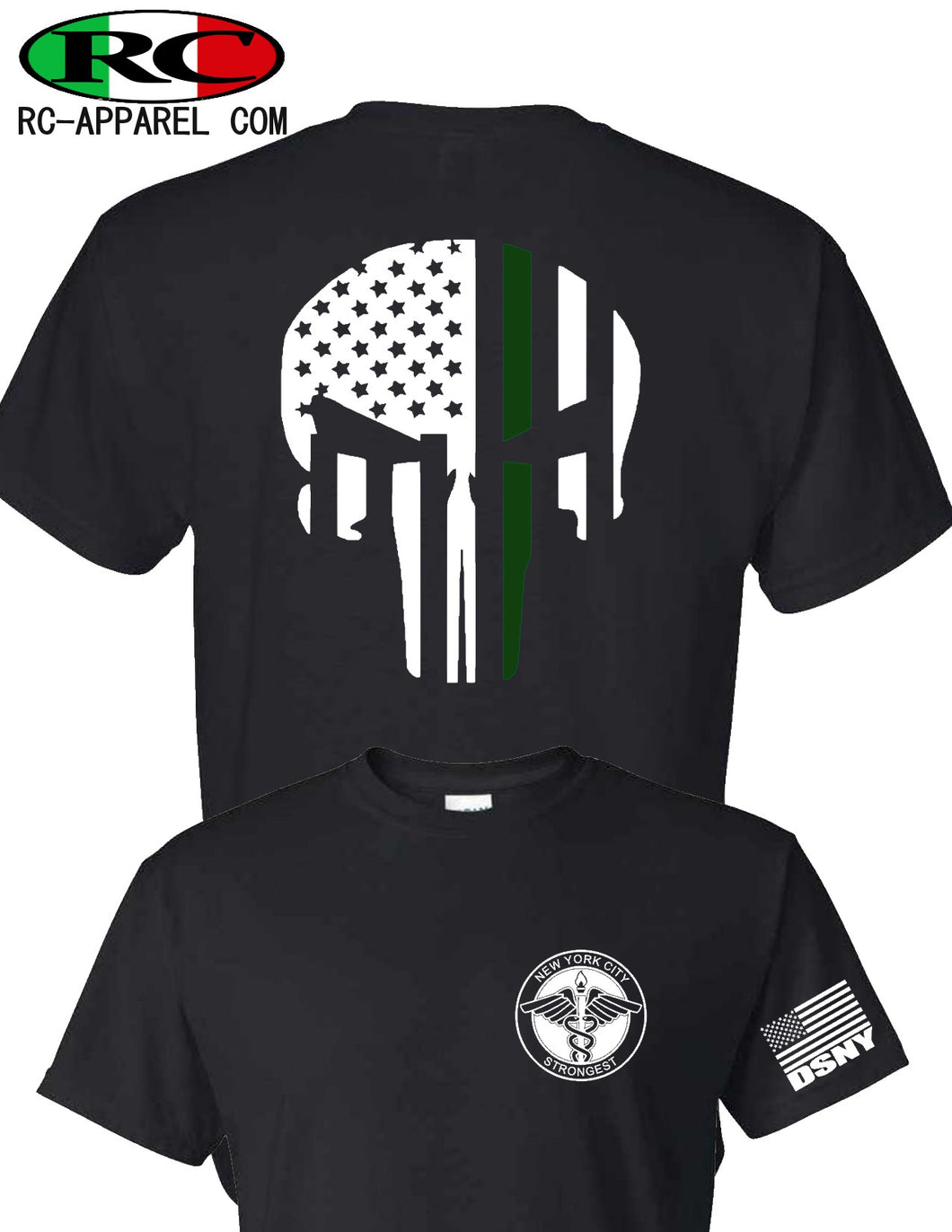 DSNY   Punisher Green Line T-Shirt
