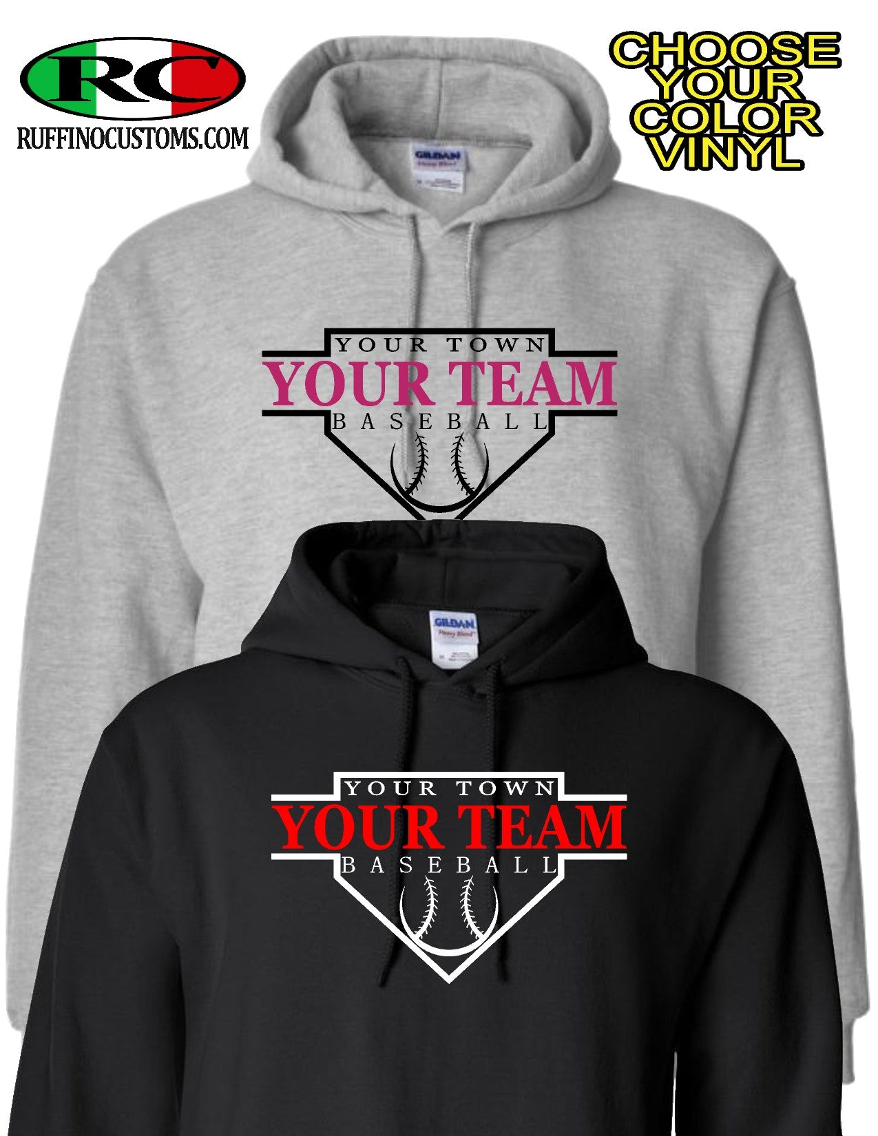 Custom Baseball or Softball TEAM Hoodie – Ruffino Customs Apparel