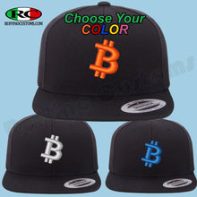 Load image into Gallery viewer, Bitcoin Embroidered 3D Puff Logo Snapback Hat Black