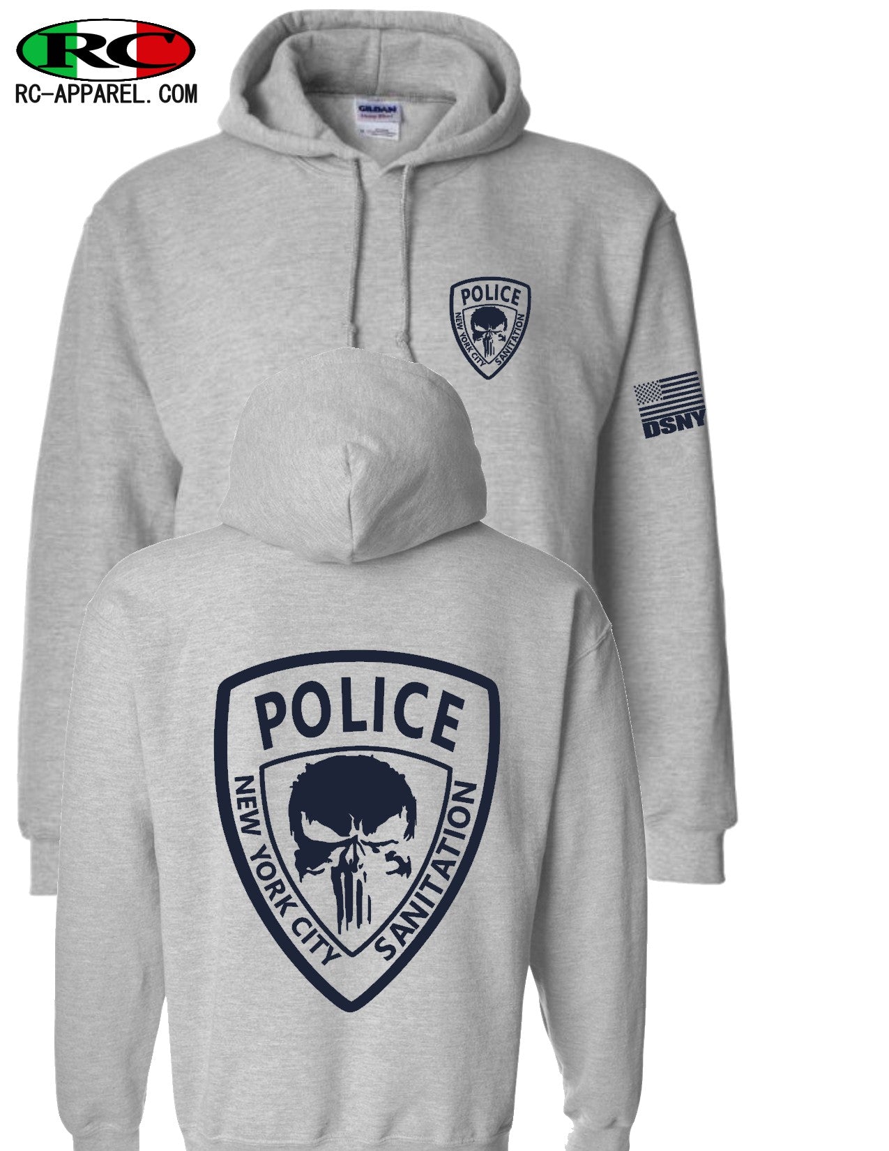 Sudadera Con Capucha THE POLICE - Unisex Adulto, Logo Three Stripes, Negro, Talla S