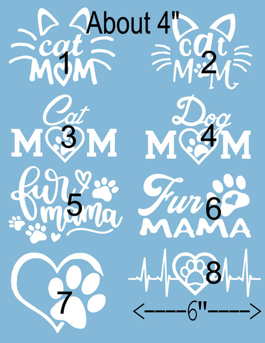 Pet Vinyl Decal Stickers | Fur Mama | Dog | Cat