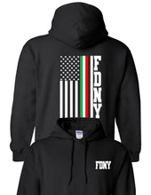 Load image into Gallery viewer, FDNY // Fire Department  Italian / American Flag Hoodie