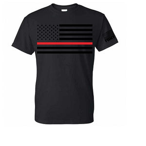 Fire Department Thin Red Line American Flag custom T-Shirt / FDNY