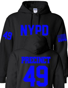 Police Department Custom Football / Hockey Jersey Style Hoodie