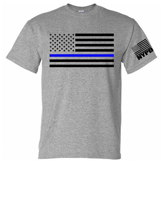 Sheriff T-Shirt - Thin Blue Line American Flag Sheriff T-Shirt - Thin Blue Line American Flag