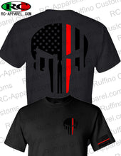 Load image into Gallery viewer, Punisher Skull Red line FDNY | Your town Fire Department | T-Shirt