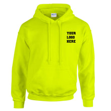 Load image into Gallery viewer, Custom High Visibility Safety Hoodie Personalized Text or Logo Company, Business, Organization, Event, Landscaping, Contractor, School