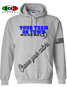 Customized Team or Town Baseball Hoodie