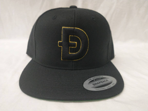 Doge Coin Custom color 3D Puff Embroidered Crypto coin Black Snapback Hat