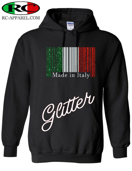 Italian Flag Bar Code Hoodie Made in Italy