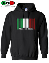 Load image into Gallery viewer, Italian Flag Bar Code Hoodie Made in Italy