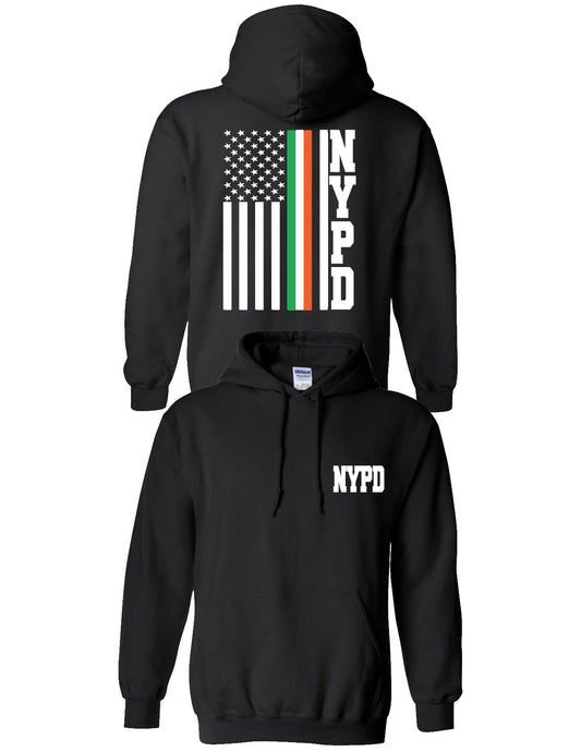 NYPD Irish / American Flag Hoodie Custom Town Police Department